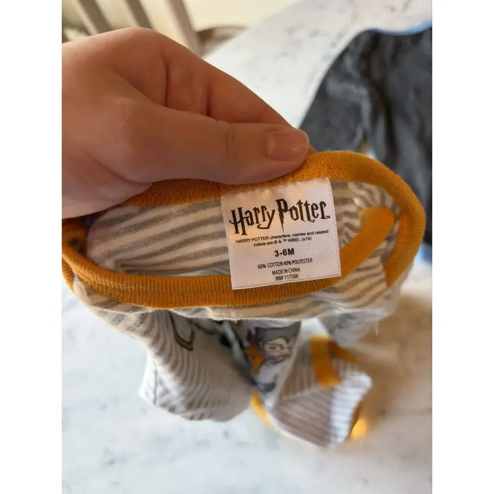 Harry Potter 2 Piece Long Sleeve Bodysuit Set 3-6 Months Snap 'Mischief Managed'